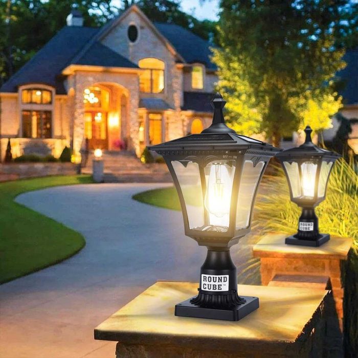 Външна градинска соларна лампа от лят алуминий