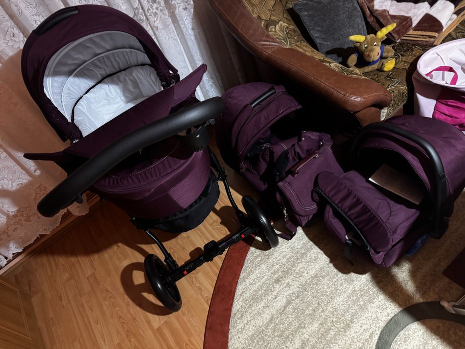 Carucior 3 in 1 Adamex Barletta C207, Burgundy Red