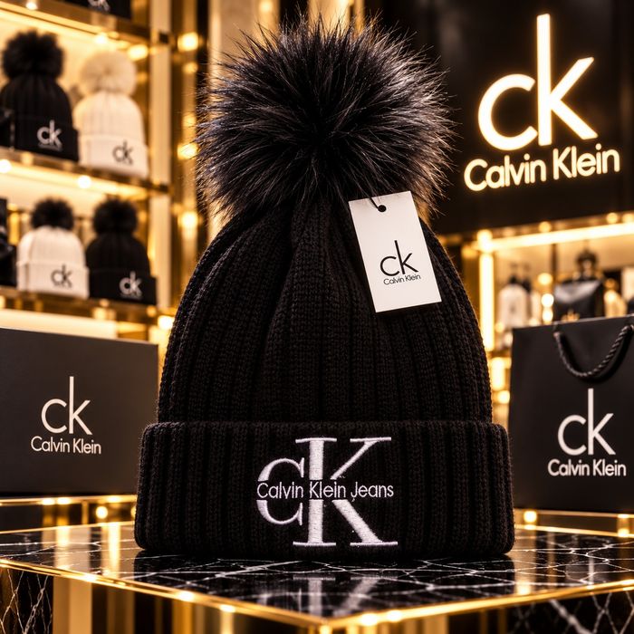 Зимни плетени шапки с помпон Calvin Klein, Guess, Nike, Adidas, Tommy Hilfiger и други марки