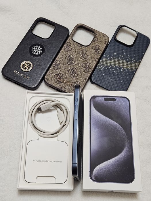 Iphone 15 pro Blue Titanium 87% baterie Full box ca nou