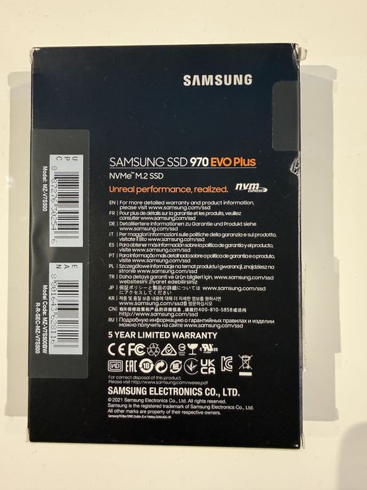 Samsung 970 EVO Plus 500GB M.2 MVMe SSD