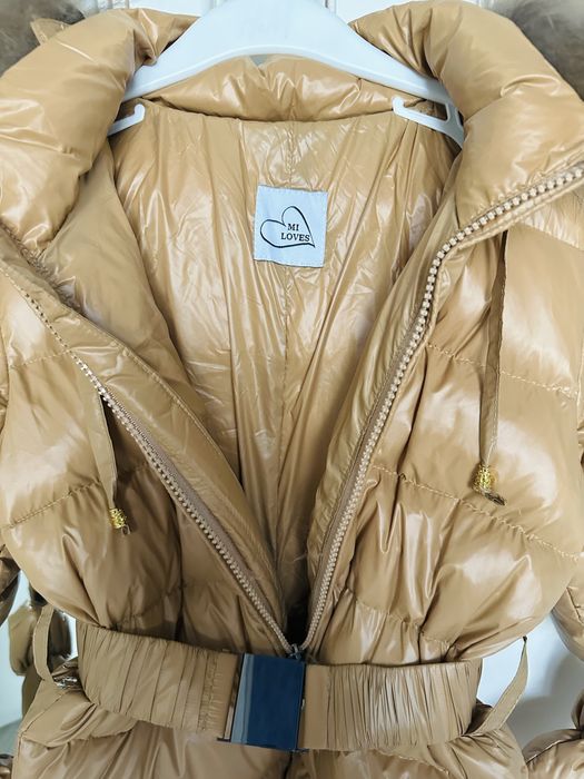 Зимно космонавтче с качулка от естествен цвят