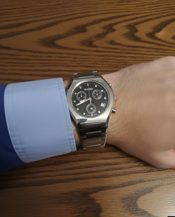 Rado chronograph черный циферблат