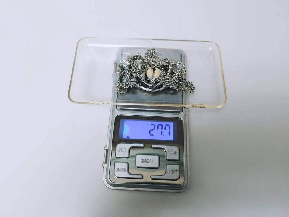 Vechi colier grandel, Charivari, argint 800, vanatoare, copii