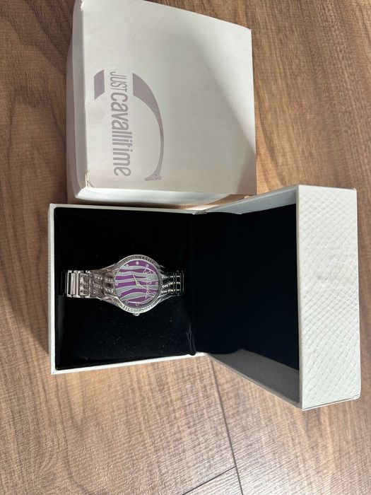 Ceas Just Cavalli dama, argintiu full box