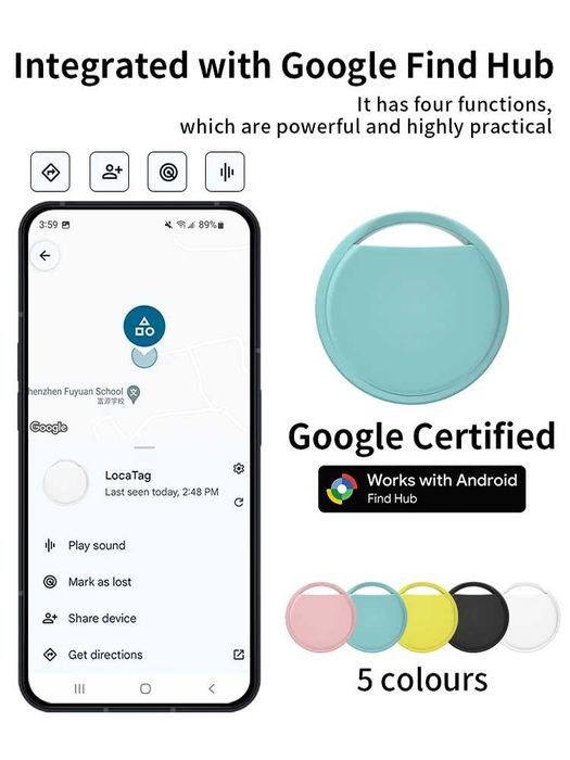 Set 4 taguri GPS tracker Android Find Hub, dispozitiv antipierdere