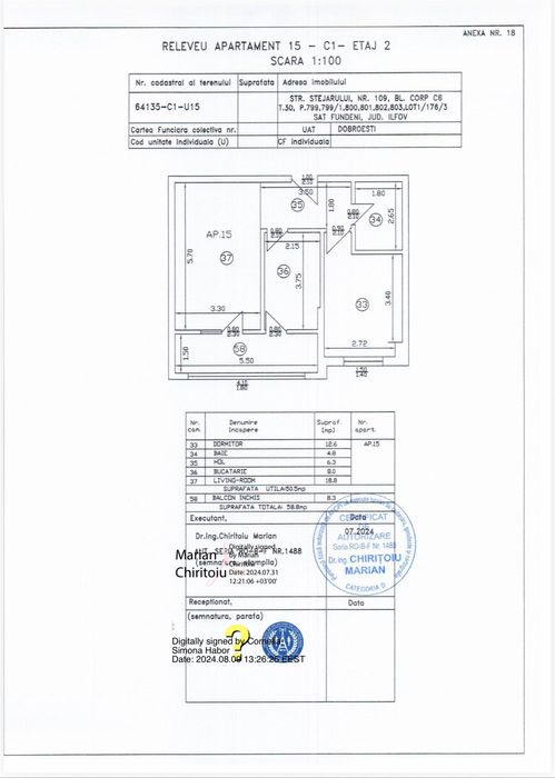 OPORTUNITATE: Apartament 58.8 mp, complet mobilat/utilat + Parcare privată (Sub prețul pieței)