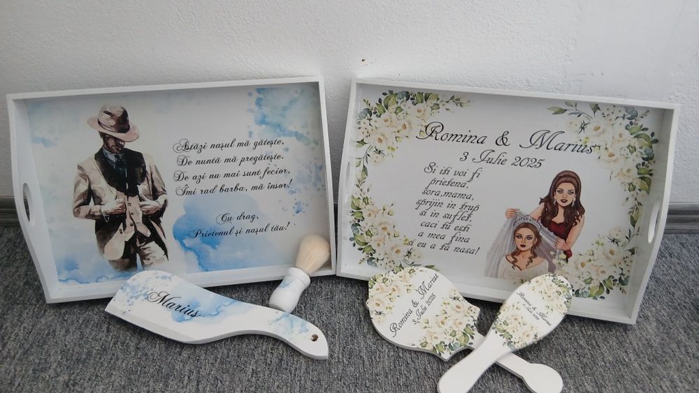 Tavă pentru mireasă si mire