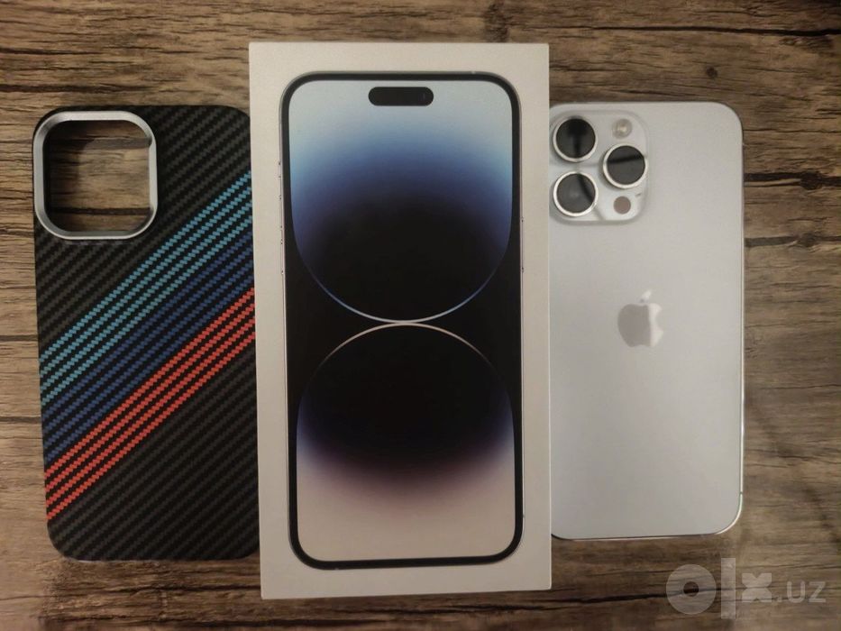 iPhone 14proMax 
Rangi. Oq
Batariya 77% 
100% hamma joyi ishlaydi usta