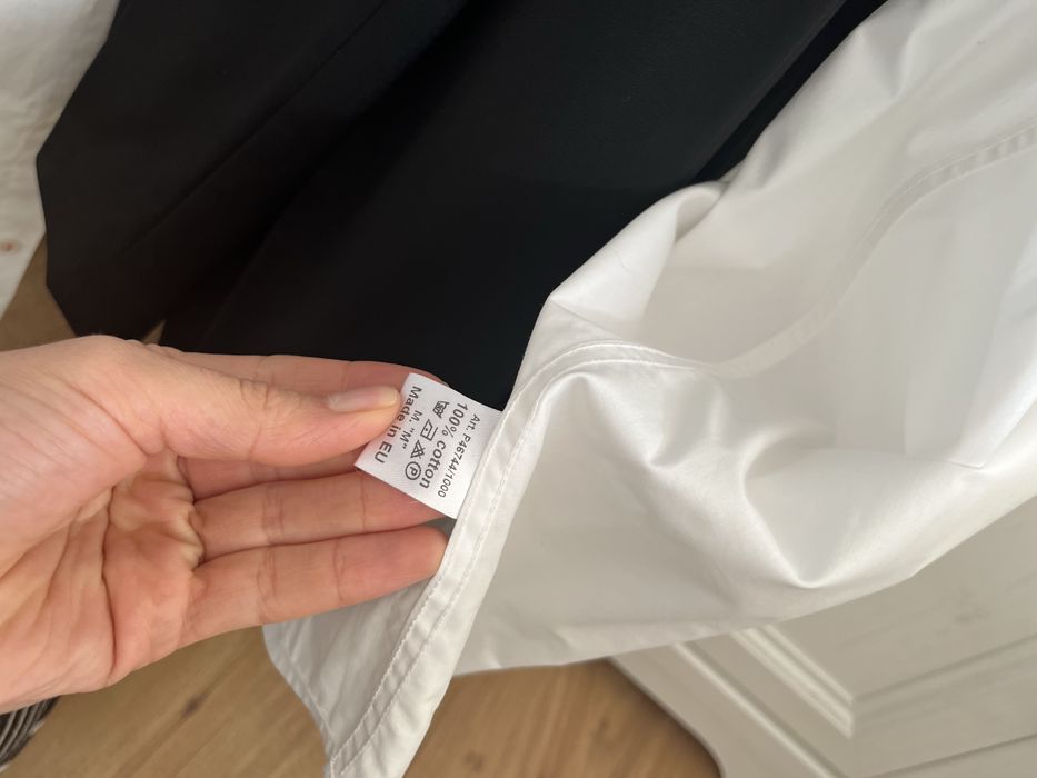 Мъжки черен стилен костюм Slim Fit  Pierre Cardin  50 размер