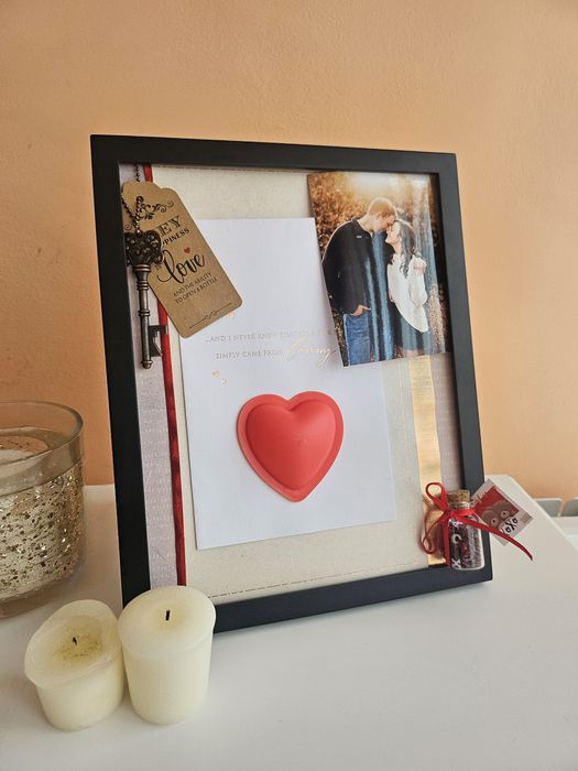 Ръчно изработена 3д рамка подарък за  Св.Валентин