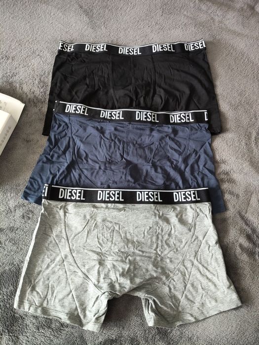 Diesel set 3 boxeri bărbați lungi bleumarin-gri-negru marimea L noi originali