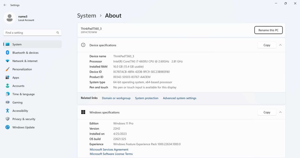 Lenovo ThinkPad T560 15.6 Full HD i7-6600U 2.60GHz/16GB/SSD240GB