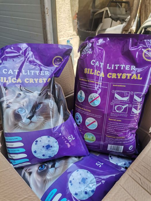 5л. Пакетирана силиконова котешка тоалетна, натурална.