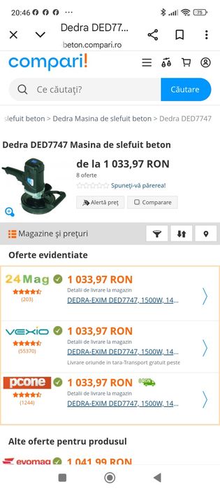 Mașina șlefuit beton Dedra7747