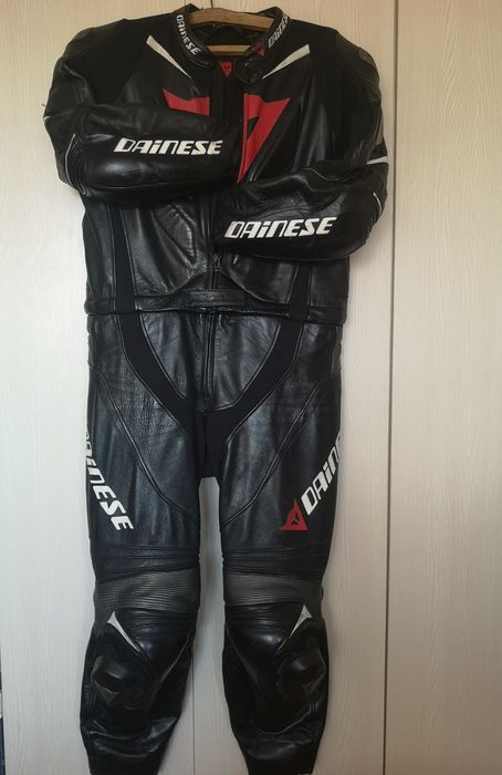 Costum moto piele Dainese 2 piese cocoasă aerodinamica racing speed