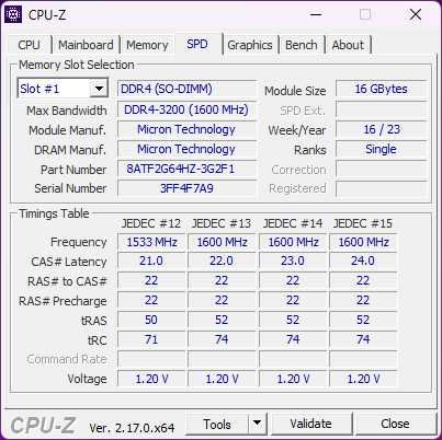 16GB DDR4 за лаптоп/mini PC ,DDR4-3200, SODIMM RAM