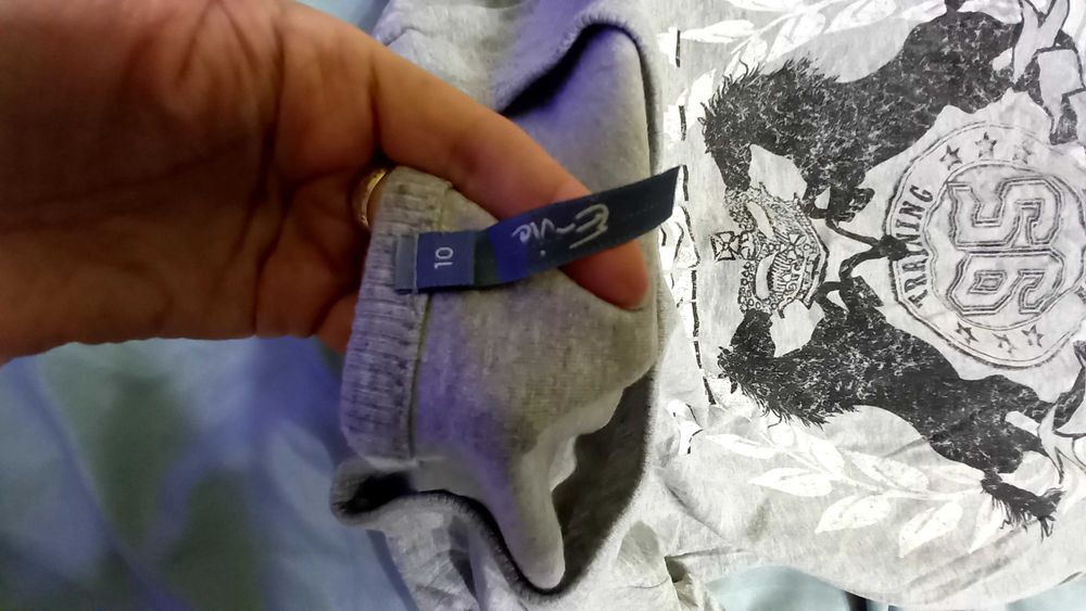 Bluza lunga /tunica Evie gri, maneci lungi, imprimeu frumos, UK