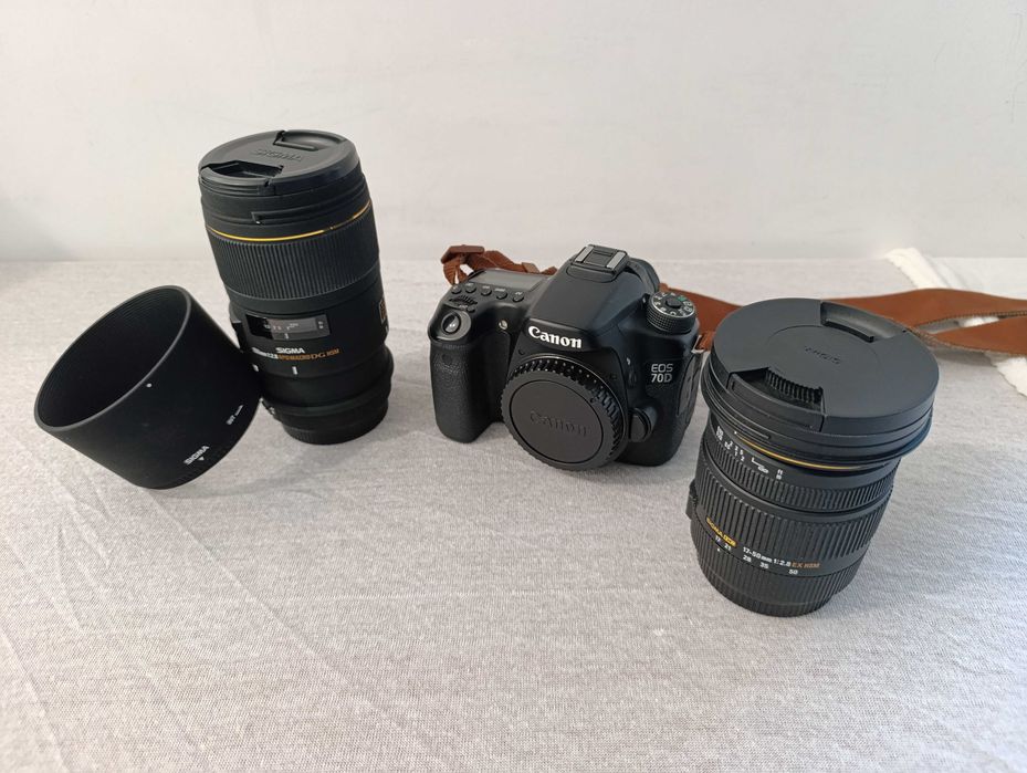 Фотоапарат Canon EOS 70D (на 28 617 кадъра) + обективи Sigma 17-50mm f/2.8 & Sigma 150mm f/2.8 Macro