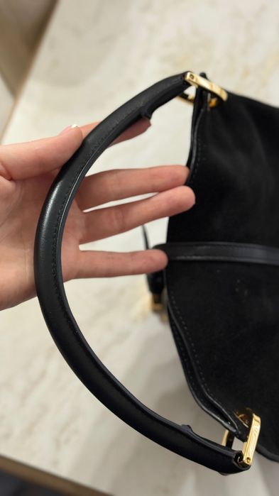 elisabetta franchi icon suede black чанта