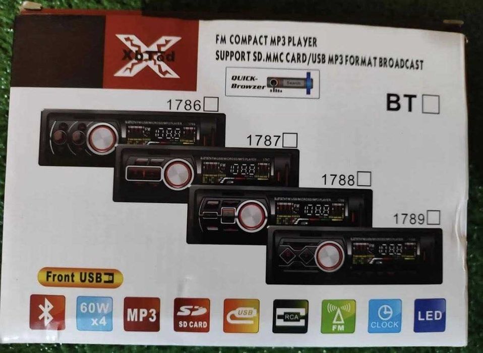 Автомобилен радио MP3 плеър с Блутут, AUX, FM, SD, USB 4x50W 12V, Касетофон за кола