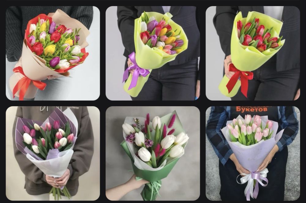 Тюльпан пачками, тюльпан оптом, букеты тюльпан