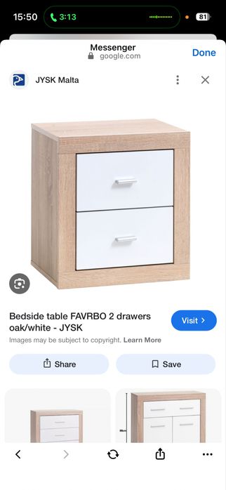 Noptiera cu 2 sertare JYSK