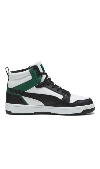Pantofi sport mid-high din piele ecologica Rebound, Alb, Verde, Negru,