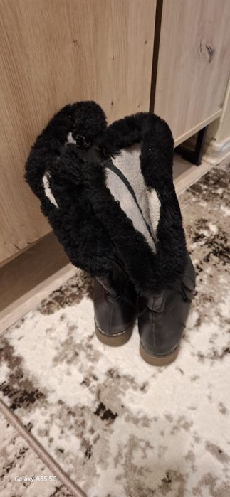 Cizme piele naturala îmblănite nr 35