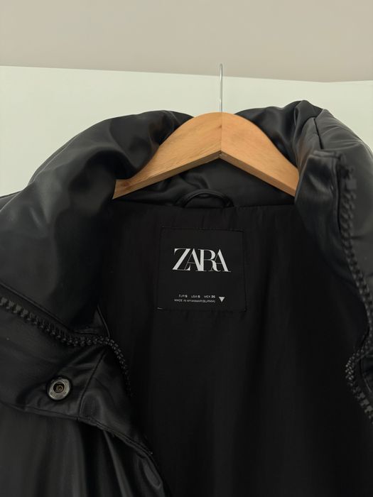 Zara черен елек от еко-кожа (S)