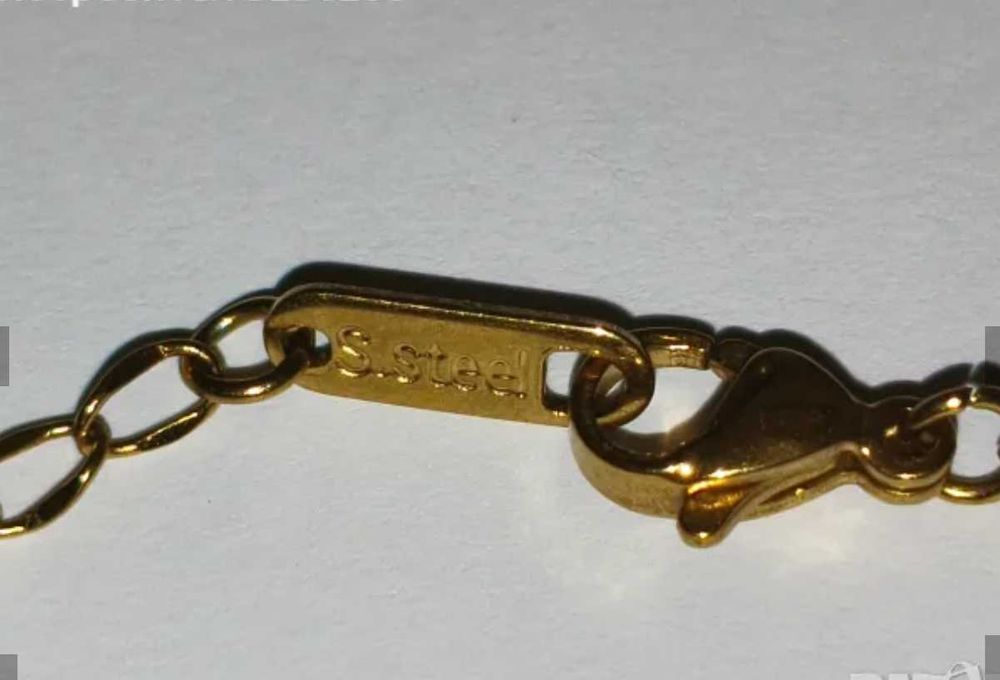 Van Cleef Ново колие stalnles stil -зелен камък