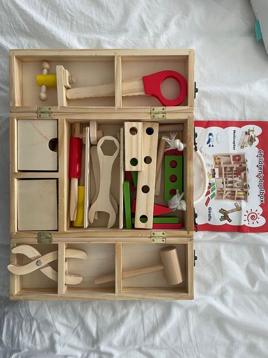 Trusă de scule Montessori din lemn, de calitate superioară