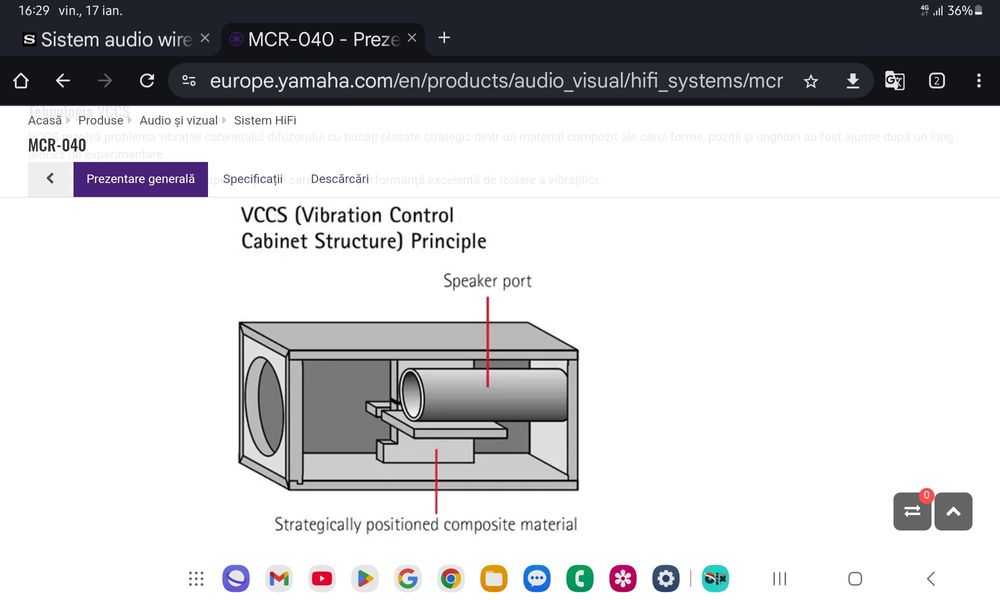 Yamaha CRX-040. Premium audio system. Sunet top. Preț fix !