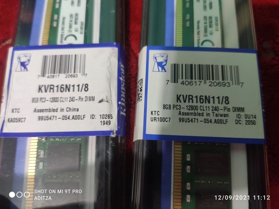 Kit 2x8Gb DDR3  Kingston