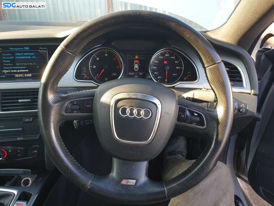 Volan Piele Perforata 3 Spite cu Comenzi FARA Airbag Audi A5 2008 - 2016 [C2959]