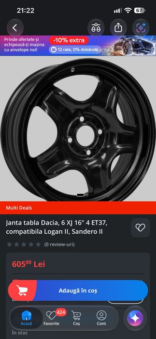 Jante r16 dacia logan impecabile
