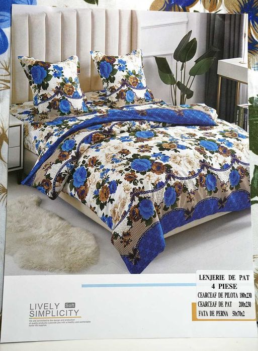 Set lenjerie de pat 4 piese – Nou