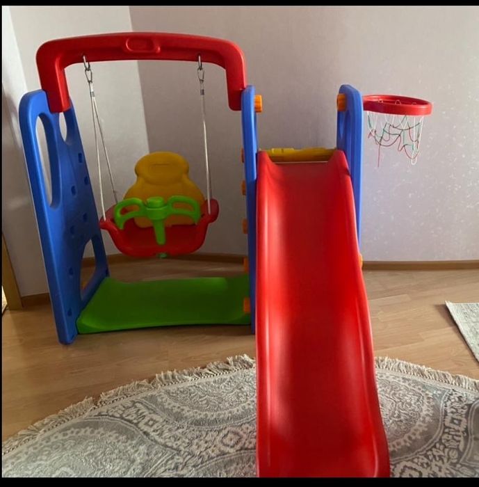 Детская игровая горка, качеля