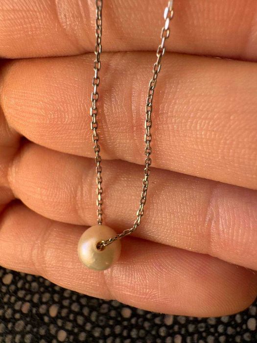 TEILOR Colier elegant din aur alb cu perlă