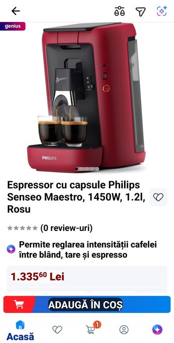 PHILIPS SAECO SENSEO MAESTRO expresor cafea nou nout