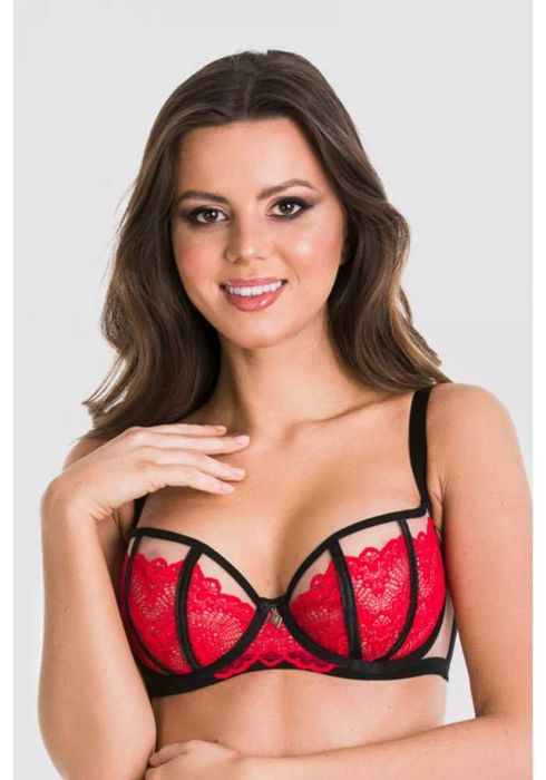Секси сутиен балконет в червен цвят AMORE 19169 MEDIOLANO
