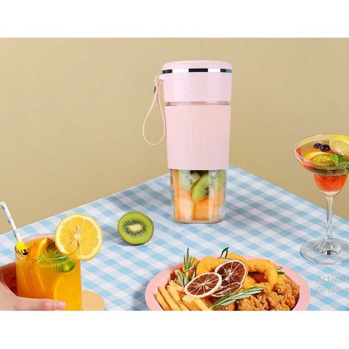 Blender Electric, Portabil, Incarcare USB, 6 Lame 3D, 18.000 RMP