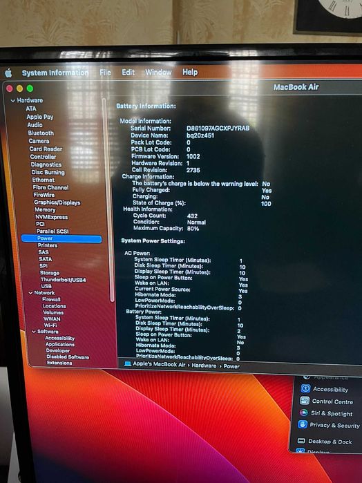 13" M1 Macbook Air A2337 Silver