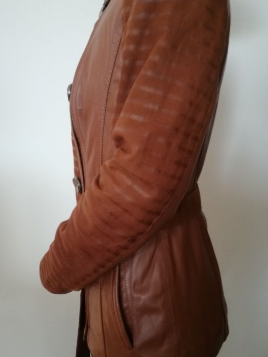 Geacă / jachetă damă, nouă, piele naturala, culoare whiskey,  mărime S