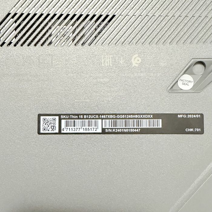 MSI Thin 15/IPS 144HZ/i5-12450H/RTX 2050/16GB/512GB/Гаранция