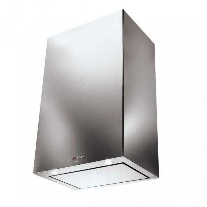 Hota decorativa FABER CUBIA HIP X A60 cm ACTIVE/WHITE GLOSS ACTIVE, inox/alb