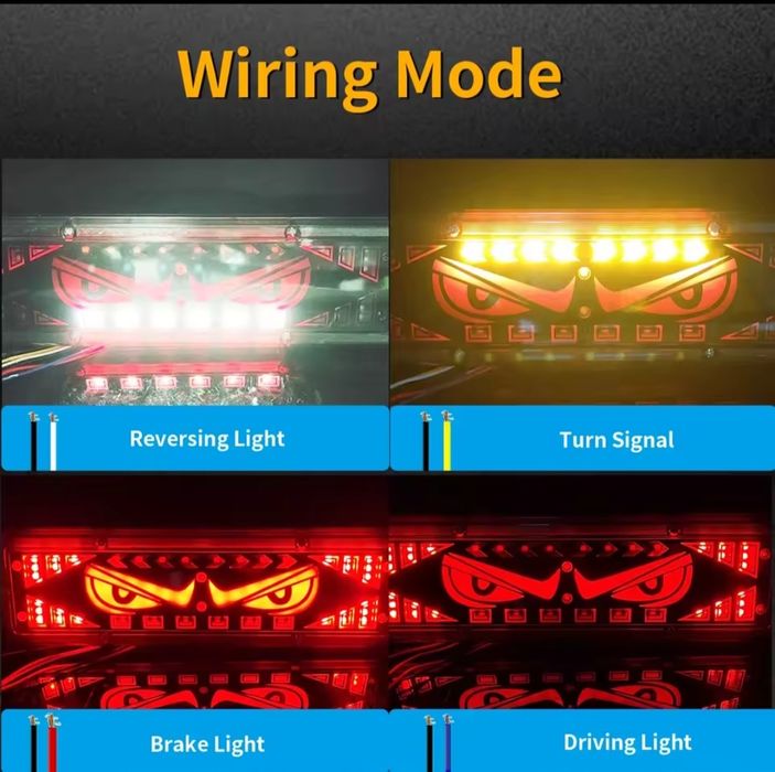 Set 2 Stopuri Spate LED 12V - 24V pentru Camioane Remorci Autoturisme