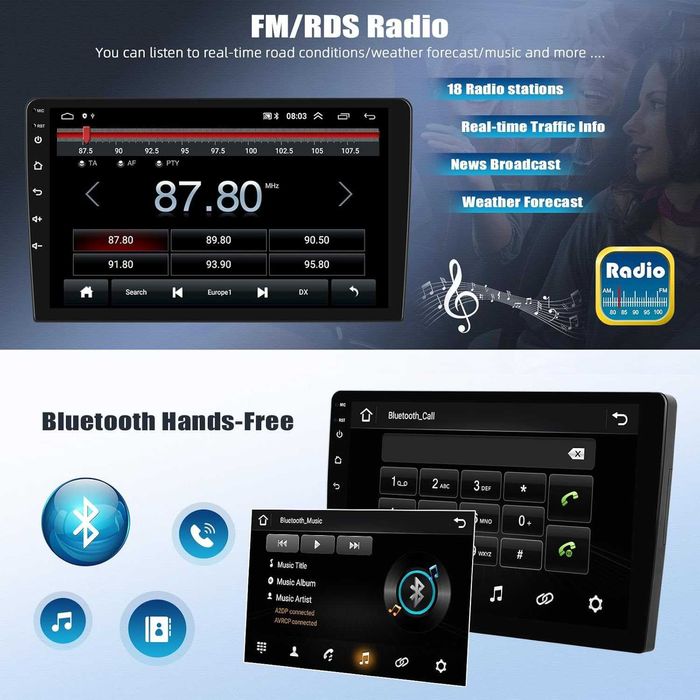 Мултимедия Навигазия за кола за автомобил Carplay Android Auto 2DIN
