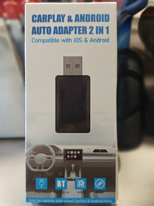 Carplay & Android Auto Wireless adapter 2 in 1