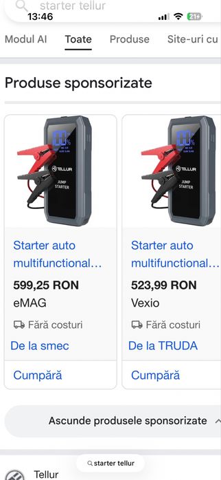 Starter auto tellur